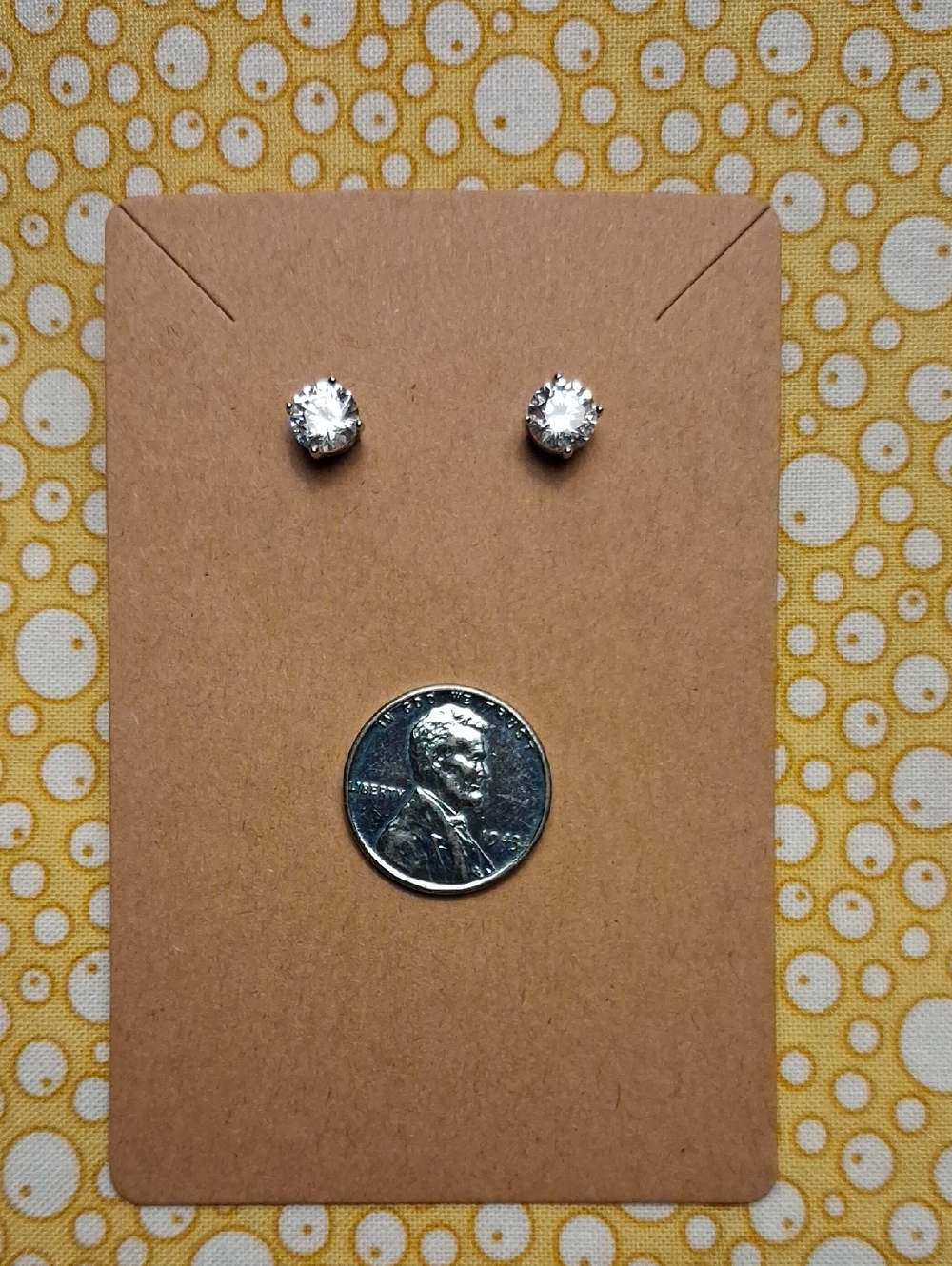 Classic Clear Crystal Stud Earrings - Silver Tone